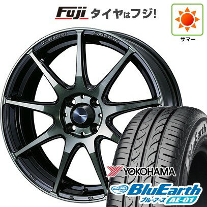 【新品国産4穴100車】 夏タイヤ ホイール4本セット 185/55R15 ヨコハマ ブルーアース AE-01 WEDS ウェッズスポーツ SA-99R 15インチ(送料無料) サマータイヤ