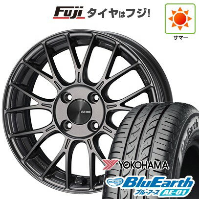 【新品国産4穴100車】 夏タイヤ ホイール4本セット 185/55R15 ヨコハマ ブルーアース AE-01 ENKEI エンケイ PFM1 15インチ(送料無料) サマータイヤ