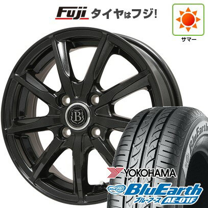 【新品国産5穴114.3車】 夏タイヤ ホイール4本セット 195/65R15 ヨコハマ ブルーアース AE-01F ブランドルライン ボレアノ9 パールブラック 15インチ(送料無料) サマータイヤ