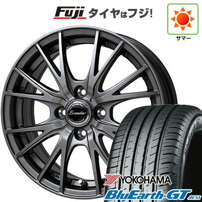 【新品国産4穴100車】 夏タイヤ ホイール4本セット 185/55R15 ヨコハマ ブルーアース GT AE51 ホットスタッフ エクシーダー E05II 15インチ(送料無料) サマータイヤ