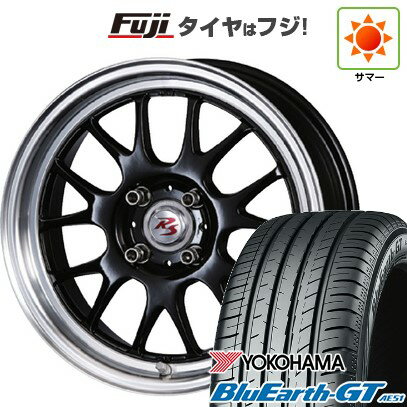 【新品国産4穴100車】 夏タイヤ ホイール4本セット 185/55R15 ヨコハマ ブルーアース GT AE51 クリムソン RS ST AIRモノブロック 15インチ(送料無料) サマータイヤ