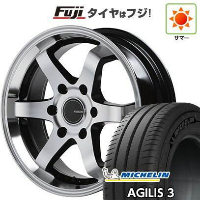 【新品】ハイエース200系 夏タイヤ ホイール4本セット 215/60R17 109/107T ミシュラン アジリス3 BUAN KB RACING17 17インチ(送料無料)