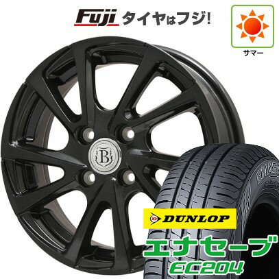 【新品国産4穴100車】 夏タイヤ ホイール4本セット 185/55R15 ダンロップ エナセーブ EC204 ブランドルライン ボレアノ10 パールブラック 15インチ(送料無料) サマータイヤ