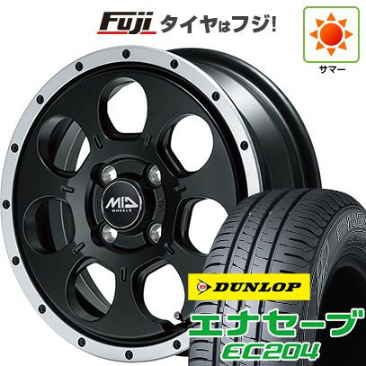 【新品 軽自動車】ハスラー デリカミニ(4WD) 夏タイヤ ホイール4本セット 165/60R15 ダンロップ エナセーブ EC204 MID WHEELS WO-7 15インチ(送料無料) サマータイヤ