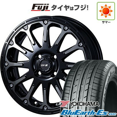 【新品 軽自動車】N-BOX タント スペーシア 夏タイヤ ホイール4本セット 165/55R15 ヨコハマ ブルーアース ES32 SSR ディバイド FT アッシュブラック 15インチ(送料無料)