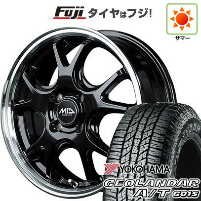 【新品 軽自動車】N-BOX タント スペーシア 夏タイヤ ホイール4本セット 165/55R15 ヨコハマ ジオランダー A/T G015 RBL MID WHEELS エグゼ5 15インチ(送料無料) サマータイヤ