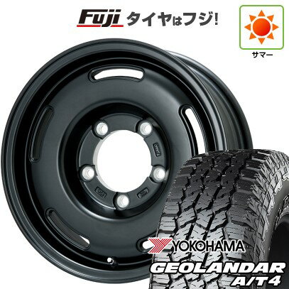 【新品】ジムニーシエラ/ジムニーノマド 夏タイヤ ホイール4本セット 215/75R15 ヨコハマ ジオランダー A/T4 G018 RBL プレミックス プディン(マットブラック) 15インチ(送料無料)