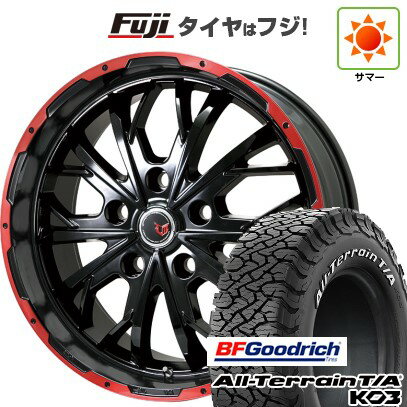 【新品国産5穴114.3車】 夏タイヤ ホイール4本セット 215/65R16 BFグッドリッチ オールテレーンT/A KO3 RBL レアマイスター LMG ヴァスティア(グロスブラック/レッドリム) 16インチ(送料無料) サマータイヤ