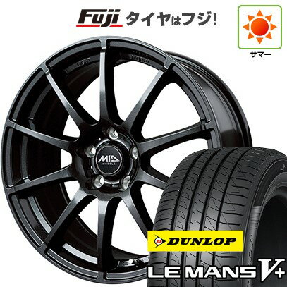 【新品国産5穴114.3車】 夏タイヤ ホイール4本セット 195/65R15 ダンロップ ルマン V+(ファイブプラス) MID WHEELS スタッグ ストロングガンメタ 15インチ(送料無料) サマータイヤ