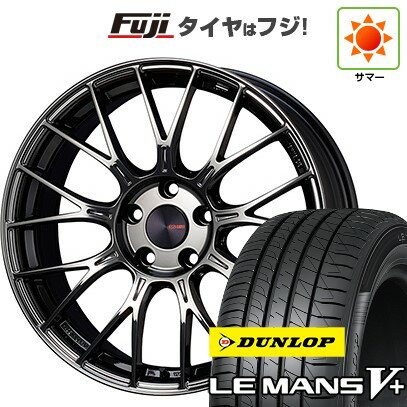 【新品国産車用5穴100】 夏タイヤ ホイール4本セット 215/40R18 ダンロップ ルマン V+(ファイブプラス) ENKEI エンケイ PFM1 フジオリジナルカラー 18インチ(送料無料)