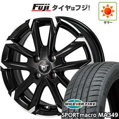 【新品国産車用4穴100】 夏タイヤ ホイール4本セット 195/45R16 ミレバー スポーツマクロ MA349(限定) モンツァ JPスタイル MJ-V 16インチ(送料無料)