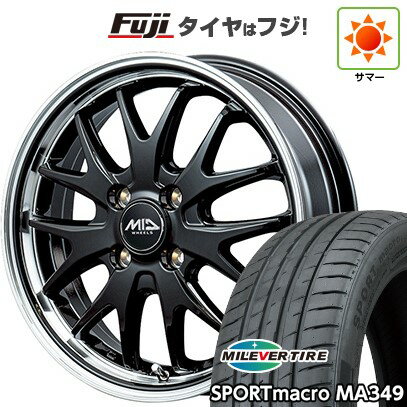 【新品国産4穴100車】 夏タイヤ ホイール4本セット 195/45R16 ミレバー スポーツマクロ MA349（限定） MID WHEELS エグゼ7 16インチ(送料無料) サマータイヤ