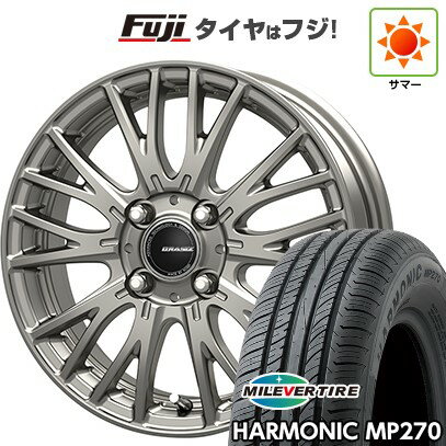 【新品国産4穴100車】 夏タイヤ ホイール4本セット 185/55R15 ミレバー ハーモニック MP270(限定) コーセイ クレイシズ SE48 15インチ(送料無料) サマータイヤ