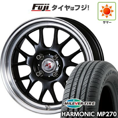 【新品国産4穴100車】 夏タイヤ ホイール4本セット 185/55R15 ミレバー ハーモニック MP270(限定) クリムソン RS ST AIRモノブロック 15インチ(送料無料) サマータイヤ