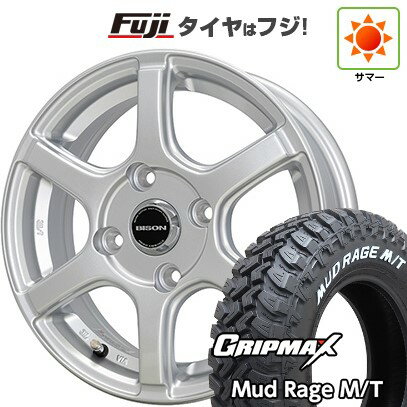 【新品】プロボックス/サクシード(リフトアップ) 夏タイヤ ホイール4本セット 185R14C 102/100Q グリップマックス マッドレイジM/T RWL(限定) ホットスタッフ バイソン BN-04 5J 14インチ(送料無料)