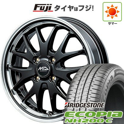 【新品 軽自動車】N-BOX タント スペーシア 夏タイヤ ホイール4本セット 155/65R14 ブリヂストン エコピア NH200 C MID WHEELS エグゼ7 14インチ(送料無料) サマータイヤ