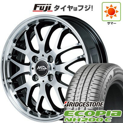 【新品 軽自動車】N-BOX タント スペーシア 夏タイヤ ホイール4本セット 165/55R15 ブリヂストン エコピア NH200 C MID WHEELS エグゼ10 Vセレクション 15インチ(送料無料) サマータイヤ