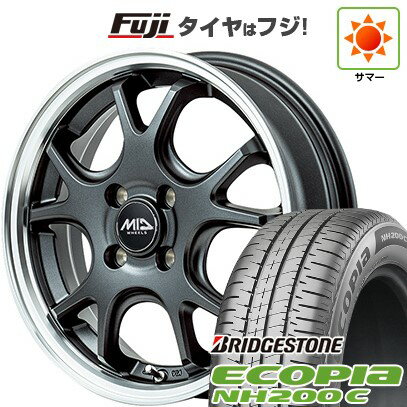 【新品 軽自動車】N-BOX タント スペーシア 夏タイヤ ホイール4本セット 165/55R15 ブリヂストン エコピア NH200 C MID WHEELS エグゼ5 Vセレクション 15インチ(送料無料) サマータイヤ