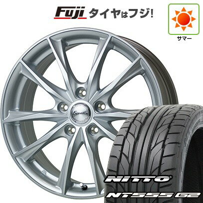 【パンク保証付き】【新品国産5穴114.3車】 夏タイヤ ホイール4本セット 225/45R18 ニットー NT555 G2 ホットスタッフ エクシーダー E06 18インチ(送料無料) サマータイヤ