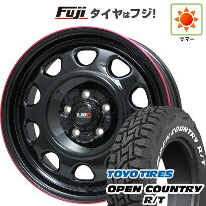 【新品国産5穴114.3車】 夏タイヤ ホイール4本セット 235/70R16 トーヨー オープンカントリー R/T RWL/RBL レアマイスター LMG OFF-STYLE(グロスブラック/レッドリム) 16インチ(送料無料) サマータイヤ