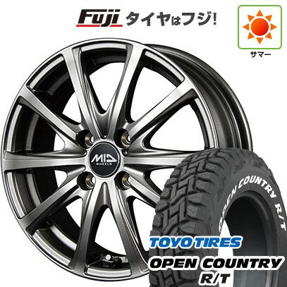 【新品 軽自動車】ハスラー デリカミニ(4WD) 夏タイヤ ホイール4本セット 165/60R15 トーヨー オープンカントリー R/T RWL/RBL MID WHEELS V25 メタリックグレー 15インチ(送料無料) サマータイヤ