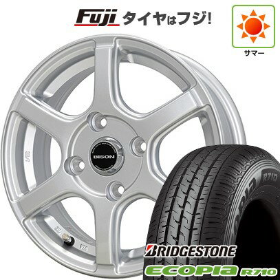 【新品】プロボックス/サクシード(160系) 夏タイヤ ホイール4本セット 155/80R14 88/86N ブリヂストン エコピア R710 ホットスタッフ バイソン BN-04 14インチ(送料無料)