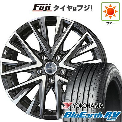 【パンク保証付き】【新品国産車用5穴114.3】 夏タイヤ ホイール4本セット 205/60R16 ヨコハマ ブルーアース RV-03 共豊 スマック レジーナ 16インチ(送料無料)