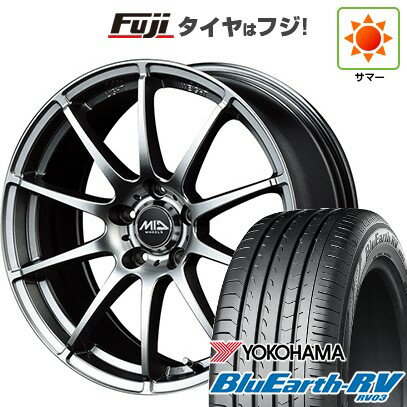 【パンク保証付き】【新品国産5穴114.3車】 夏タイヤ ホイール4本セット 215/60R16 ヨコハマ ブルーアース RV-03 MID WHEELS スタッグ メタリックグレー 16インチ(送料無料) サマータイヤ
