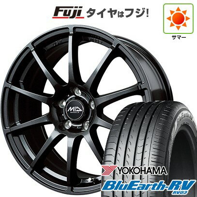 【パンク保証付き】【新品国産車用5穴100】 夏タイヤ ホイール4本セット 205/55R16 ヨコハマ ブルーアース RV-03 MID WHEELS スタッグ ストロングガンメタ 16インチ(送料無料)