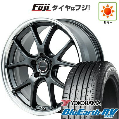【パンク保証付き】【新品国産車用5穴114.3】 夏タイヤ ホイール4本セット 225/45R18 ヨコハマ ブルーアース RV-03 MID WHEELS エグゼ5 Vセレクション 18インチ(送料無料)