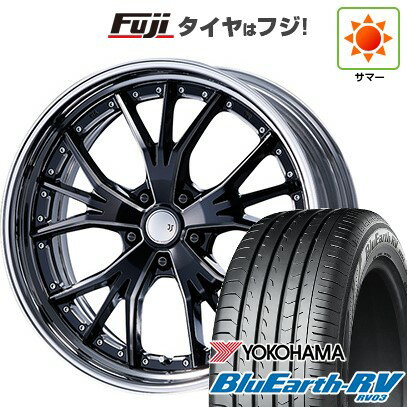 【パンク保証付き】【新品国産車用5穴114.3】 夏タイヤ ホイール4本セット 245/35R20 ヨコハマ ブルーアース RV-03 エムズスピード JJランチャ 20インチ(送料無料)