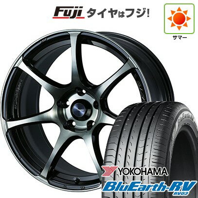 【パンク保証付き】【新品国産5穴114.3車】 夏タイヤ ホイール4本セット 225/45R18 ヨコハマ ブルーアース RV-03 WEDS ウェッズスポーツ SA-75R 18インチ(送料無料) サマータイヤ