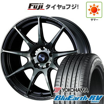 【パンク保証付き】【新品国産5穴114.3車】 夏タイヤ ホイール4本セット 225/45R18 ヨコハマ ブルーアース RV-03 WEDS ウェッズスポーツ SA-99R 18インチ(送料無料) サマータイヤ