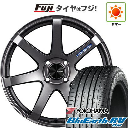 【パンク保証付き】【新品国産車用4穴100】 夏タイヤ ホイール4本セット 185/60R15 ヨコハマ ブルーアース RV-03 ENKEI エンケイ PF07 15インチ(送料無料)