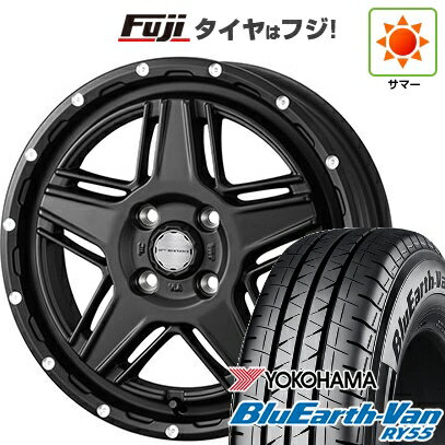 【新品 軽自動車】軽トラ 軽バン 夏タイヤ ホイール4本セット 145/80R12 80/78N ヨコハマ ブルーアース Van RY55 WEDS ウェッズアドベンチャー マッドヴァンス 07 12インチ(送料無料)