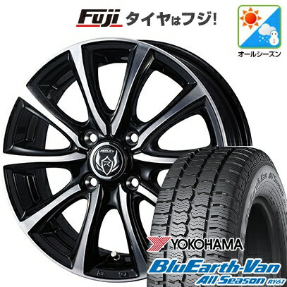 【新品 軽自動車】軽トラ 軽バン オールシーズンタイヤ ホイール4本セット 145/80R12 80/78N ヨコハマ ブルーアース Van RY61 オールシーズン ウェッズ ライツレー MS 12インチ(送料無料)