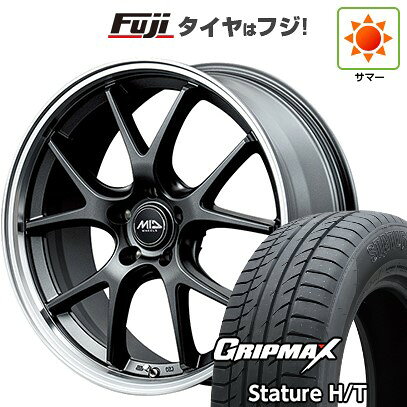 【新品国産車用5穴114.3】 夏タイヤ ホイール4本セット 225/55R18 グリップマックス スタチャー H/T BSW（限定） MID WHEELS エグゼ5 Vセレクション 8J 18インチ(送料無料)
