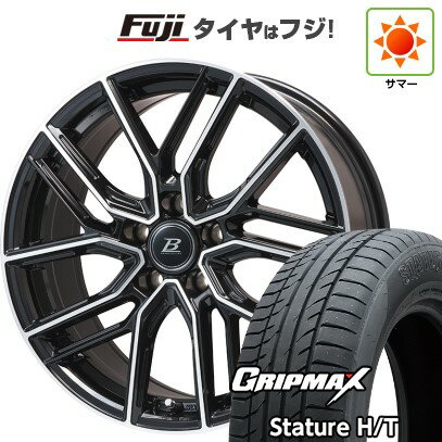 【新品国産車用5穴114.3】 夏タイヤ ホイール4本セット 225/55R18 グリップマックス スタチャー H/T BSW（限定） ブランドルライン ヴァレーゼ ブラックポリッシュ 7.5J 18インチ(送料無料)