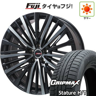 【新品国産車用5穴114.3】 夏タイヤ ホイール4本セット 235/55R18 グリップマックス スタチャー H/T BSW（限定） プレミックス MER-V ブラッククリア 7J 18インチ(送料無料)