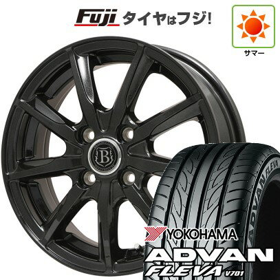 【新品国産車用5穴100】 夏タイヤ ホイール4本セット 215/40R18 ヨコハマ アドバン フレバV701 ブランドルライン ボレアノ9 パールブラック 18インチ(送料無料)