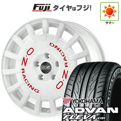 【新品国産車用5穴100】 夏タイヤ ホイール4本セット 215/40R18 ヨコハマ アドバン フレバV701 OZ ラリーレーシング 18インチ(送料無料)