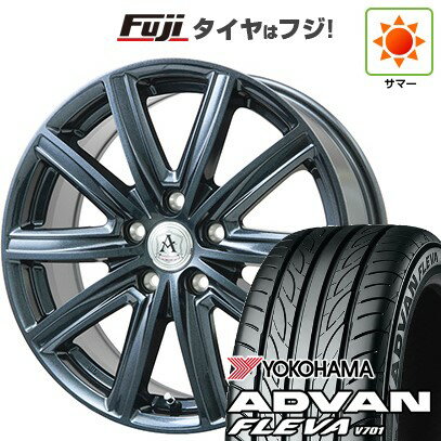 【新品国産車用5穴100】 夏タイヤ ホイール4本セット 215/40R18 ヨコハマ アドバン フレバV701 テクノピア アフロディーテ MZ 18インチ(送料無料)