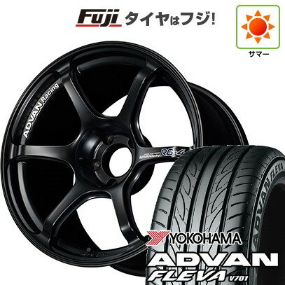 【新品国産車用5穴100】 夏タイヤ ホイール4本セット 215/40R18 ヨコハマ アドバン フレバV701 ヨコハマ アドバンレーシング RG-4 18インチ(送料無料)