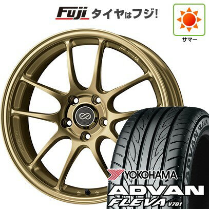 【新品国産車用5穴114.3】 夏タイヤ ホイール4本セット 215/40R18 ヨコハマ アドバン フレバV701 ENKEI エンケイ PF01 18インチ(送料無料)