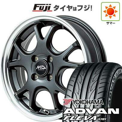 【新品 軽自動車】N-BOX タント スペーシア 夏タイヤ ホイール4本セット 165/55R15 ヨコハマ アドバン フレバV701 MID WHEELS エグゼ5 Vセレクション 15インチ(送料無料) サマータイヤ