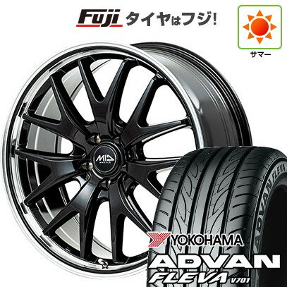 【新品国産車用5穴114.3】 夏タイヤ ホイール4本セット 225/35R20 ヨコハマ アドバン フレバV701 MID WHEELS エグゼ7 20インチ(送料無料)