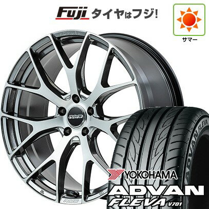 【新品国産車用5穴114.3】 夏タイヤ ホイール4本セット 225/35R20 ヨコハマ アドバン フレバV701 RAYS レイズ ホムラ 2X7FT 20インチ(送料無料)