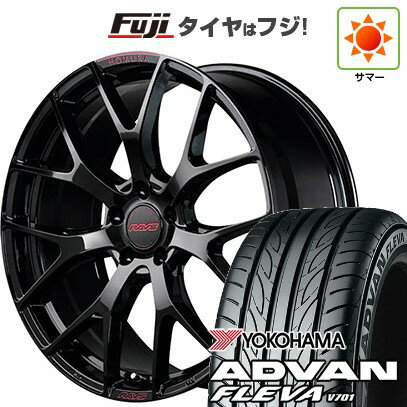 【新品国産車用5穴114.3】 夏タイヤ ホイール4本セット 225/35R20 ヨコハマ アドバン フレバV701 RAYS レイズ ホムラ 2X7FT SPEC-M 20インチ(送料無料)