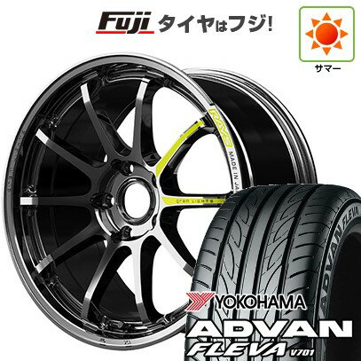 【新品国産車用5穴100】 夏タイヤ ホイール4本セット 215/40R18 ヨコハマ アドバン フレバV701 RAYS レイズ グラムライツ 57NR LIMITED 18インチ(送料無料)