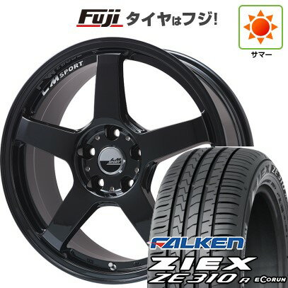 【新品国産車用5穴114.3】 夏タイヤ ホイール4本セット 225/45R18 ファルケン ジークス ZE310R エコラン(限定) レアマイスター LMスポーツ LM-05R(グロスブラック) 18インチ(送料無料)